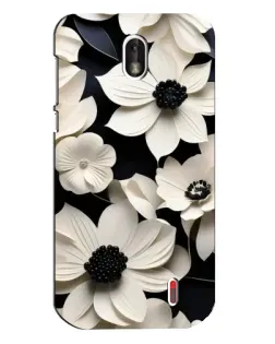 Чехол для Nokia 1 с картинкой «Объемные белые цветы»
