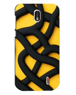 Чохол для Nokia 1 з картинкою «Чорне жовте переплетення» Чохол для Nokia 1 з картинкою «Чорне жовте переплетення»
