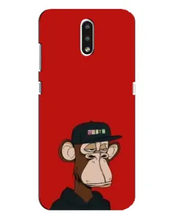 Чохол для Nokia 2.3 з картинкою «Bored Ape — червоний фон»