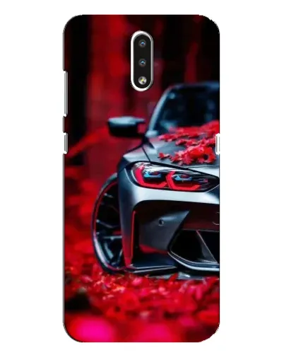 Чохол для Nokia 2.3 з картинкою «Спортивна BMW та квіти»