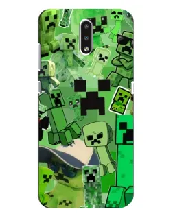 Чехол для Nokia 2.3 с картинкой «Криперы Minecraft»