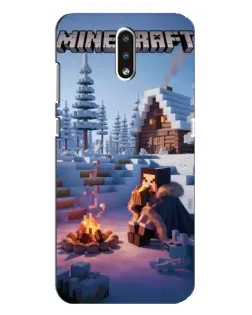 Чехол для Nokia 2.3 с картинкой «Зимний Minecraft»