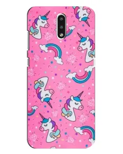 Чехол для Nokia 2.3 с картинкой «Unicorn паттерн розовый»