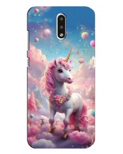 Чехол для Nokia 2.3 с картинкой «Единорог среди облаков»