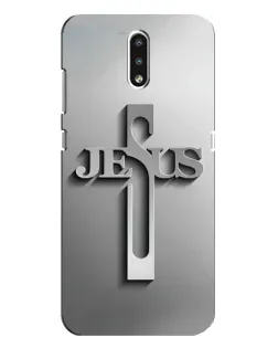 Чехол для Nokia 2.3 с картинкой «Металлический крест Jesus»