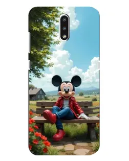 Чехол для Nokia 2.3 с картинкой «Микки на скамейке»