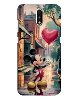 Чехол для Nokia 2.3 с картинкой «Микки и шарик-сердце»