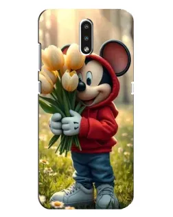 Чехол для Nokia 2.3 с картинкой «Микки с тюльпанами»