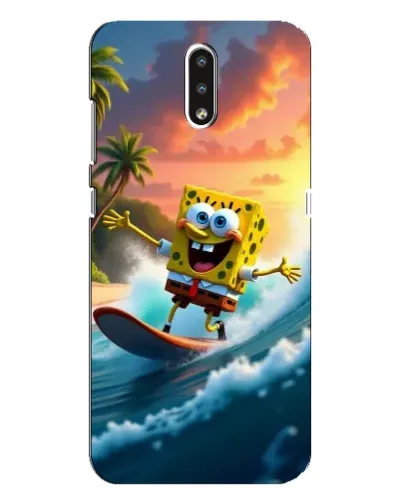 Чехол для Nokia 2.3 с картинкой «Губка Боб серфингист»