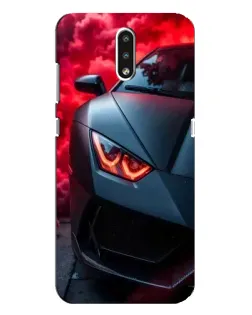 Чехол для Nokia 2.3 с картинкой «Lamborghini красное сияние»