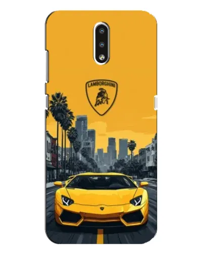 Чехол для Nokia 2.3 с картинкой «Желтый Lamborghini город» Чехол для Nokia 2.3 с картинкой «Желтый Lamborghini город»