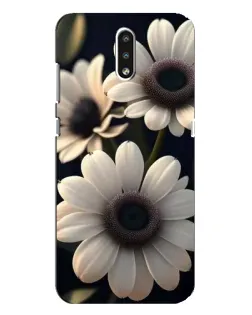 Чехол для Nokia 2.3 с картинкой «Белые маргаритки макро»