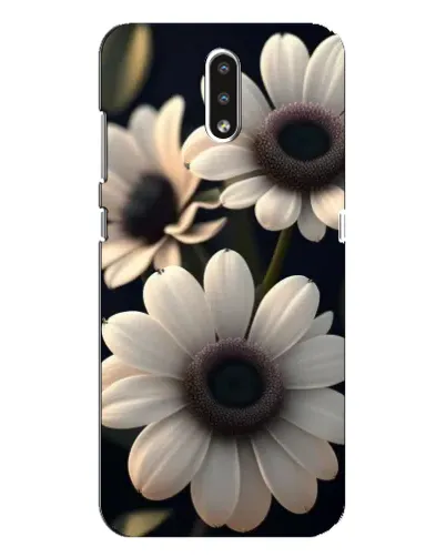 Чехол для Nokia 2.3 с картинкой «Белые маргаритки макро»