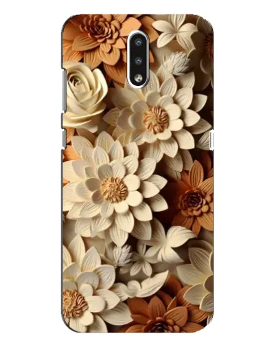 Чехол для Nokia 2.3 с картинкой «Бежевый флористический декор»