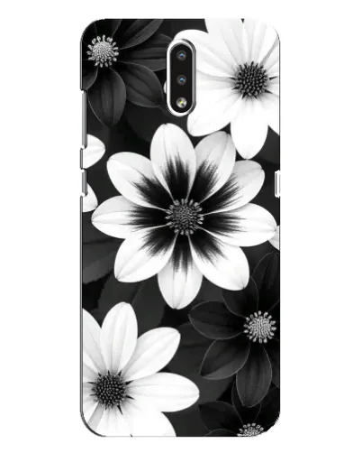 Чехол для Nokia 2.3 с картинкой «Монохромные астры»