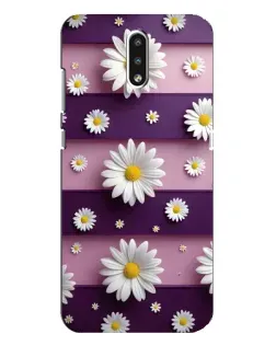 Чехол для Nokia 2.3 с картинкой «Ромашки на фиолетовом»