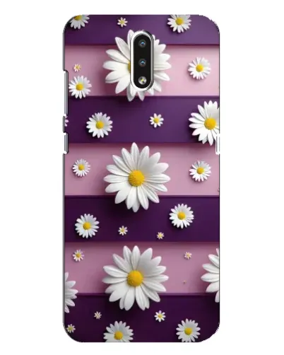 Чехол для Nokia 2.3 с картинкой «Ромашки на фиолетовом»