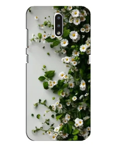 Чехол для Nokia 2.3 с картинкой «Ветка мелких белых цветов»