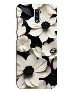 Чехол для Nokia 2.3 с картинкой «Объемные белые цветы»