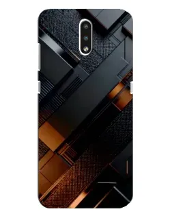 Чехол для Nokia 2.3 с картинкой «Черные геометрические блоки»