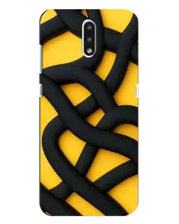Чехол для Nokia 2.3 с картинкой «Черное желтое переплетение»