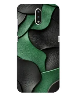 Чехол для Nokia 2.3 с картинкой «Зеленые кожаные волны»
