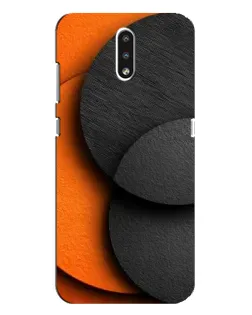Чехол для Nokia 2.3 с картинкой «Геометрия оранжевых кругов»