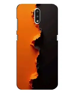 Чехол для Nokia 2.3 с картинкой «Оранжевый разлом»