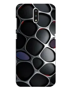 Чехол для Nokia 2.3 с картинкой «Объемная темная решетка»