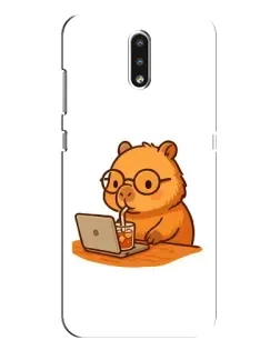 Чохол для Nokia 2.3 з картинкою «Капібара з ноутбуком» Чохол для Nokia 2.3 з картинкою «Капібара з ноутбуком»