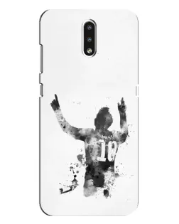 Чехол для Nokia 2.3 с картинкой «Черно-белый силуэт Месси» Чехол для Nokia 2.3 с картинкой «Черно-белый силуэт Месси»