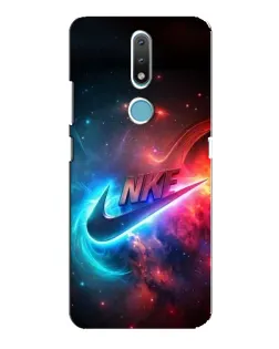 Чехол для Nokia 2.4 с картинкой «Огненный логотип Nike»