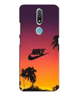 Чехол для Nokia 2.4 с картинкой «Nike на закате солнца»