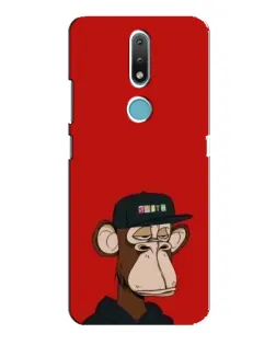 Чехол для Nokia 2.4 с картинкой «Bored Ape — красный фон»