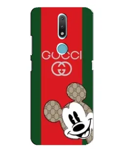 Чехол для Nokia 2.4 с картинкой «Gucci — полосы и Микки»