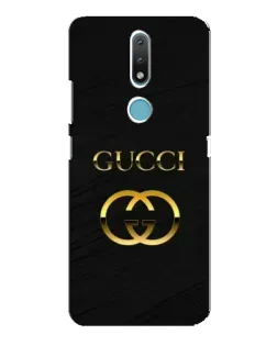 Чехол для Nokia 2.4 с картинкой «Золотой логотип Gucci»