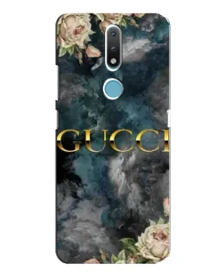 Чехол для Nokia 2.4 с картинкой «Абстрактные цветы Gucci»