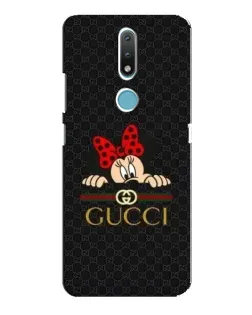 Чехол для Nokia 2.4 с картинкой «Минни Маус Gucci — черный»