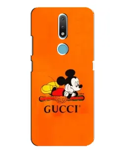 Чехол для Nokia 2.4 с картинкой «Микки Маус Gucci — оранж»