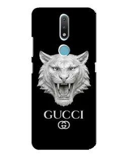 Чехол для Nokia 2.4 с картинкой «Gucci — серебряный лев»