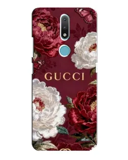 Чехол для Nokia 2.4 с картинкой «Gucci — бордовые розы»