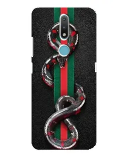 Чехол для Nokia 2.4 с картинкой «Gucci — змея на полосе»