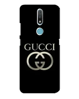 Чехол для Nokia 2.4 с картинкой «Gucci — золото на черном»