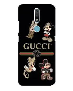 Чехол для Nokia 2.4 с картинкой «Gucci — герои Disney и монограмма»