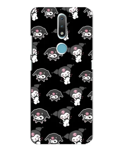 Чехол для Nokia 2.4 с картинкой «Черный паттерн Kuromi» Чехол для Nokia 2.4 с картинкой «Черный паттерн Kuromi»