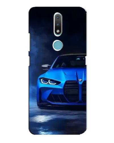 Чохол для Nokia 2.4 з картинкою «Блакитна BMW M4»