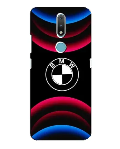 Чохол для Nokia 2.4 з картинкою «Логотип BMW та неонові дуги»