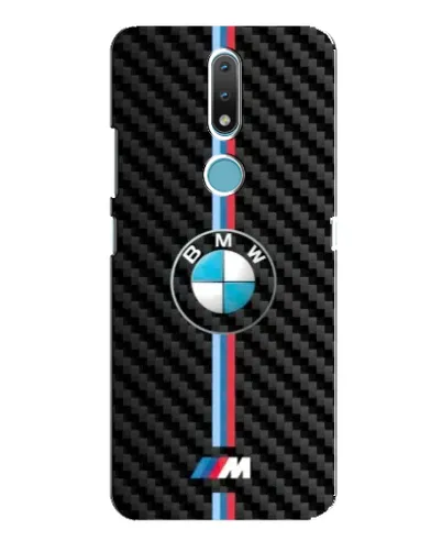 Чохол для Nokia 2.4 з картинкою «Емблема BMW та карбон»