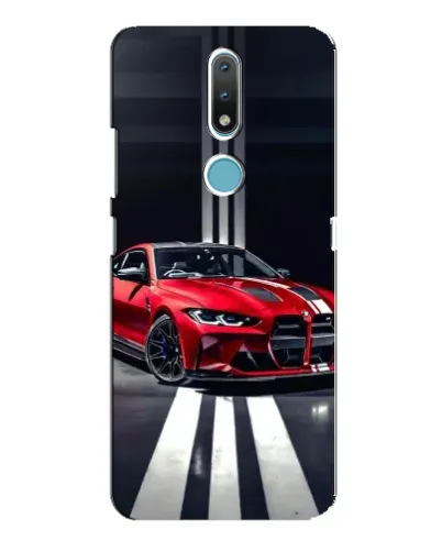 Чохол для Nokia 2.4 з картинкою «Червона BMW на дорозі»