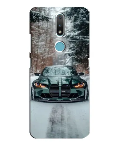 Чохол для Nokia 2.4 з картинкою «BMW у зимовому лісі»